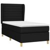 vidaXL Boxspringbett mit Matratze Schwarz 90x200 cm Stoff