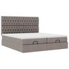 vidaXL Ottoman-Bett mit Matratzen & LEDs Taupe 160x200 cm Stoff