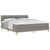 vidaXL Boxspringbett mit Kissen mit Kopfteil Taupe 180 x 200 cm Stoff