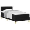 vidaXL Boxspringbett mit Kissen mit Kopfteil Schwarz 90 x 190 cm Stoff