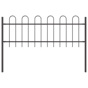 vidaXL Gartenzaun Grau 1.7 x 0.6 m Pulverbeschichteter Stahl