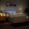 vidaXL Boxspringbett mit Matratze Creme 140x200 cm Stoff