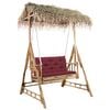 vidaXL Hollywoodschaukel mit Palmbl&auml;ttern und Kissen 202 cm Bambus