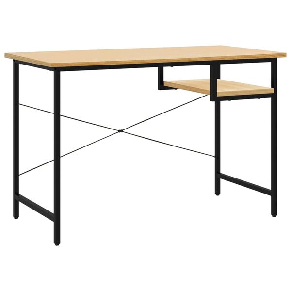 vidaXL Computertisch Schwarz und Eiche Hell 105x55x72 cm MDF und Metall