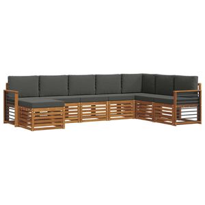 vidaXL Ecksofa Set 8 pcs Natur und Anthrazit Massivholz Akazie