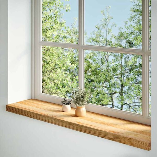 vidaXL Fensterb&auml;nke 2 Stk. Hellbraun 110x30x2 cm Massivholz Eiche