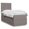 vidaXL Boxspringbett mit Matratze Taupe 80x200 cm Stoff