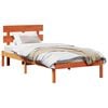 vidaXL Bettgestell mit Kopfteil Braun 90 x 190 cm Massivholz Kiefer