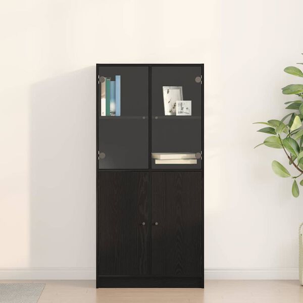 vidaXL Highboard Schwarz Eichen-Optik 68 x 37 x 142 cm