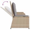 vidaXL Gartenbank Verstellbar mit Kissen Beige Poly Rattan