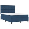 vidaXL Boxspringbett mit Matratze mit Kopfteil Blau 160 x 200 cm Stoff