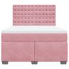 vidaXL Boxspringbett mit Matratze Rosa 160x200 cm Samt