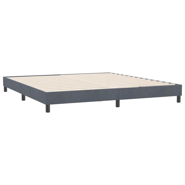 vidaXL Boxspringbett ohne Matratze Dunkelgrau 180x220 cm Samt