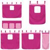 vidaXL Etagenbett mit Rutsche und Gardinen Rosa 80x200 cm