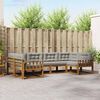 vidaXL Outdoor-Sofagarnitur mit Kissen 6 pcs Nat&uuml;rlich und Hellgrau