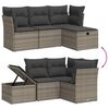 vidaXL 4-tlg. Garten-Sofagarnitur mit Kissen Grau Poly Rattan
