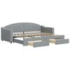 vidaXL Tagesbett Ausziehbar mit Schubladen Hellgrau 80x200 cm Stoff
