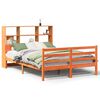 vidaXL Massivholzbett ohne Matratze Wachsbraun 135x190 cm Massivholz