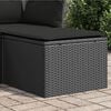 vidaXL Gartenhocker mit Kissen Schwarz 55x55x37 cm Poly Rattan