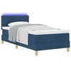 vidaXL LED Boxspringbett mit Matratze mit LED Blau 100 x 200 cm Stoff