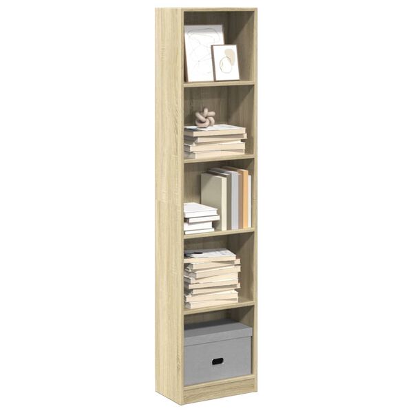 vidaXL B&uuml;cherregal Sonoma-Eiche 40x24x176 cm Holzwerkstoff