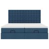 vidaXL Ottoman-Bett mit Matratzen & LEDs Blau 180x200 cm Stoff