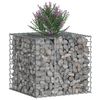 vidaXL Gabionen Hochbeet Silber 60 x 60 x 55 cm Verzinkter Stahl