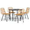 vidaXL 5-tlg. Garten-Essgruppe Poly Rattan