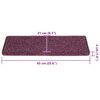 vidaXL Stufenmatten 15 Stk. 65 x 21 x 4 cm Dunkelviolett Rechteckiger Rand