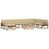 vidaXL Outdoor-Sofagarnitur 9 pcs Wei&szlig; und Beige Massivholz Akazie
