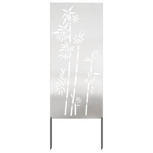 vidaXL Garten Sichtschutz-Leinwand Floral Silber 50 x 140 cm Edelstahl