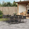 vidaXL 9-tlg. Garten-Essgruppe mit Kissen Grau Poly Rattan