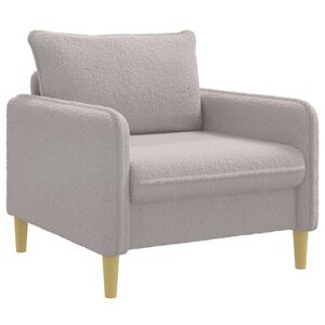 vidaXL XL-Sessel Hellgrau Boucl&eacute;