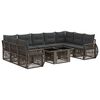 vidaXL Gartensofa-set 10 stk. Grau und Dunkelgrau Poly-Rattan