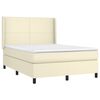 vidaXL Boxspringbett mit Matratze Creme 140x190 cm Kunstleder