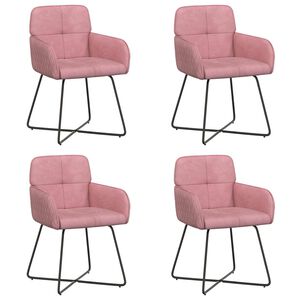 vidaXL Esszimmerst&uuml;hle 4 stk. Samt Rosa 59 x 56,5 x 86 cm