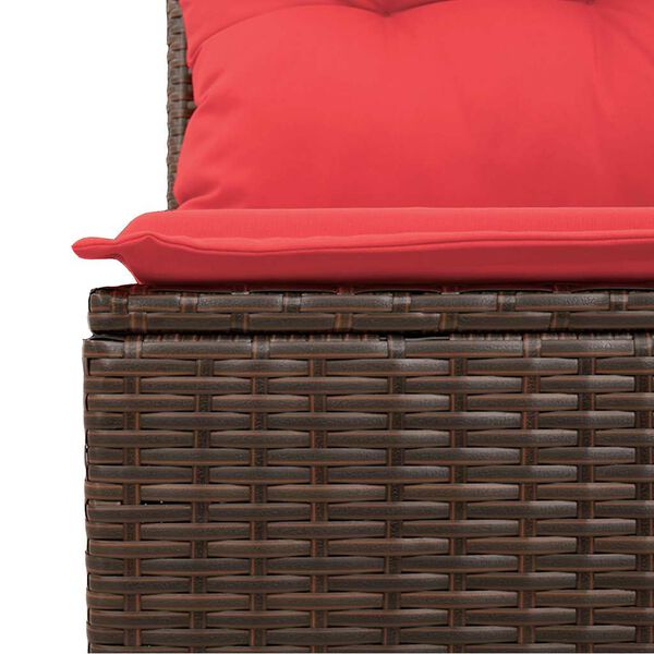 vidaXL 10-tlg. Garten-Sofagarnitur mit Kissen Braun Poly Rattan