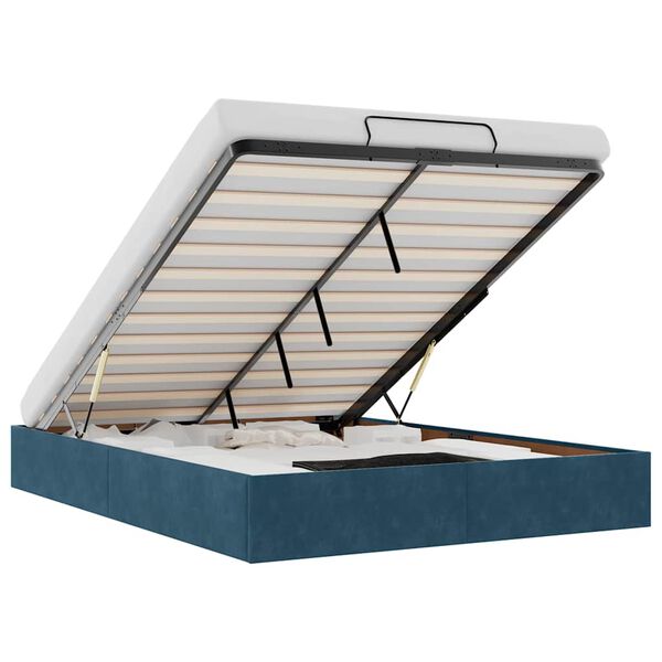 vidaXL Ottoman-Bett ohne Matratze Dunkelblau 140x200 cm Samt