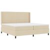 vidaXL Boxspringbett mit Matratze Creme 200 x 200 cm Stoff