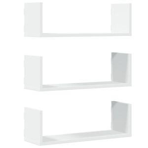 vidaXL Wandregale 3 Stk. Wei&szlig; 58x18x18 cm Holzwerkstoff
