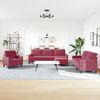 vidaXL 4-tlg. Sofagarnitur mit Kissen Weinrot Samt