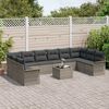 vidaXL Gartensofa-set mit Speicher 11 pcs Schwarz Poly-Rattan