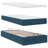 vidaXL Ottoman-Bett mit Matratzen & LEDs Dunkelblau 180x200 cm Samt