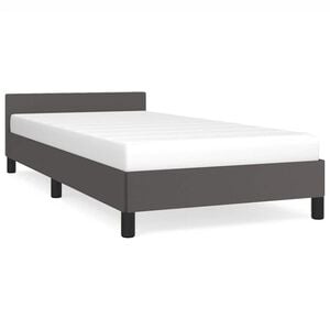 vidaXL Bettgestell mit Kopfteil ohne Matratze Grau 80x200 cm