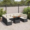 vidaXL Garten-Sofa-Set mit Speicher 10 pcs Schwarz Poly Rattan