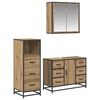 vidaXL Badezimmerm&ouml;bel-Set mit Regal 3 pcs Artisan-Eiche Holzwerkstoff