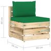 vidaXL 6-tlg. Garten-Lounge-Set mit Kissen Gr&uuml;n Impr&auml;gniertes Holz