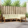 vidaXL Outdoor-Sofagarnitur mit Kissen 4 pcs Natur und Creme