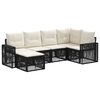 vidaXL Gartensofa-set 6 Stk. Schwarz und Cremewei&szlig; Poly-Rattan