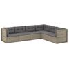 vidaXL 6-tlg. Garten-Lounge-Set mit Kissen Grau Poly Rattan